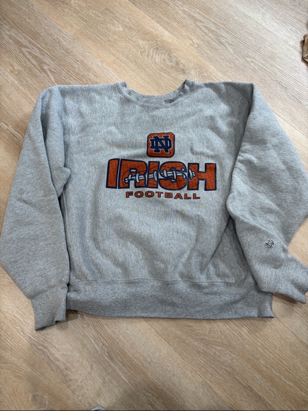 Vintage Notre Dame Football Men's Crewneck Sweatshirt Size L